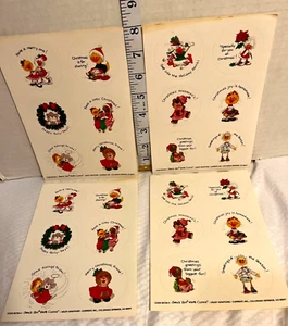Vtg SUZY'S ZOO Christmas Holiday 4 Sheets w/ 24 STICKERS Suzy Spafford NOS - Picture 1 of 5