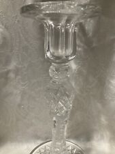 Vintage Cut Crystal Glass Candle Stick Holder  10” H