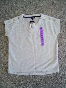 NEW JONES NEW YORK Women's Top Sz XS Textured Fabric W/ Button Details NWT - Picture 1 of 6