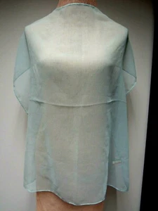Bufanda cuadrada de colección años 60 MORSLY 26 X 27 gasa transparente azul cielo usada en excelente estado - Imagen 1 de 7