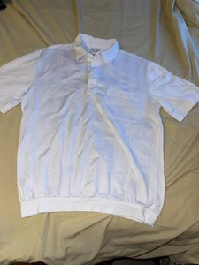 JOHN BLAIR 1910 53512 M RG SS MEN'S WHITE pullover SHIRT@collar - Picture 1 of 8
