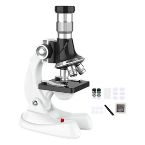 Biologisches 100x 600x 1200x Mikroskop-Set für Kinder, Labor mit raffiniertem L - Bild 1 von 5