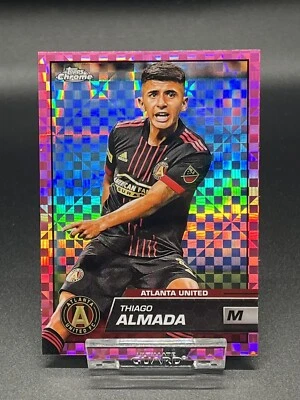 2023 Topps Chrome MLS Soccer Thiago Almada Pink X Refractor Atlanta United - Image 1 of 2