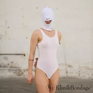 BDSM Maske mit Mundöffnung Weiß / SM Augenmaske / Bondage - KlinikBondage® - Bild 1 von 4