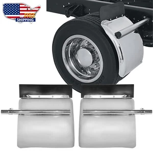 Quarter Fender 24"x24" For Semi Truck Chrome Pair Freightliner Volvo VNL Set - Picture 1 of 12