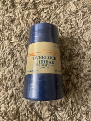 Polyester Sewing Thread 3000 Yards Overlocking Quality Cone Blue - Image 1 of 3