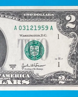 March 12, 1959 / 3 December 1959 : A 03121959 A BIRTHDAY NOTE $2 Two Dollar Bill - Image 1 of 3