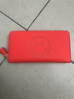 Cartera larga de cuero con cremallera facial olor a neón Anya Hindmarch Foto 1 de 4