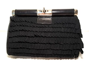 Dries van Noten schwarz Band verziert Leder Handarbeit Clutch Handtasche - Bild 1 von 13