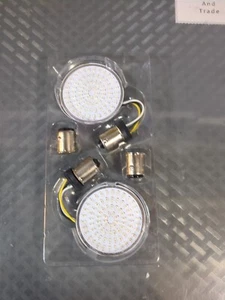 2 PCs 2" White/Amber 1157 Switchback LED Front Turn Signal Lights Motorcycle #48 - Picture 1 of 3