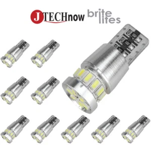 Jtech 10x T10 18 SMD 3014 Super Bright White CANBUS Error Free LED Light Bulb - Picture 1 of 4