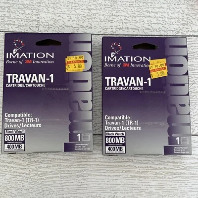 Vintage 1998 Imation Travan-1 Data Cartridge 400 MB/800 MB 2 Sealed Lot USA Made - Image 1 of 4