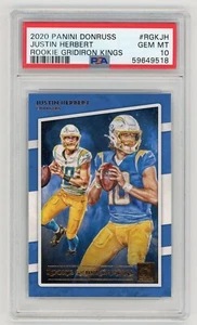 Panini Donruss Justin Herbert 2020 novato Gridiron Kings PSA 10 gemas como nuevo - Imagen 1 de 2