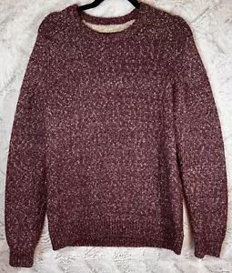 Grayers Sweater Men's Small Maroon Heather Yak Cotton Blend Crewneck Cabincore - Picture 1 of 9