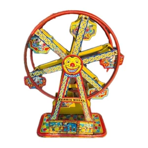 Vintage J Chein Hercules Ferris Wheel Tin Litho Wind-Up Toy For Parts Or Repair - Picture 1 of 15