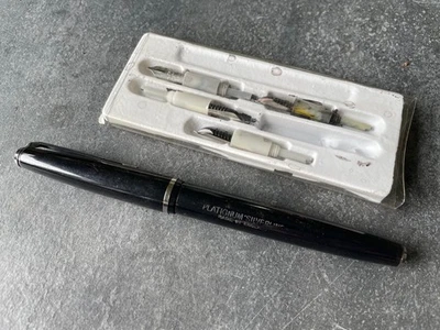 Platignum Silverline черный 5-Nib перьевая ручка каллиграфии комплект 1970-х Англия - Изображение 1 из 4