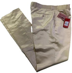 INSOMNIA Pants Unhemmed 100% Satin Straight Leg Beige Size 38 MSRP 199.00 - Picture 1 of 16