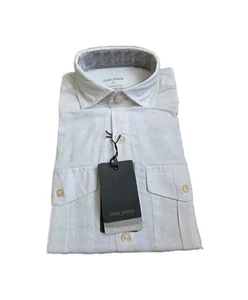 Camisa Dan John Calce Relajado Manga Larga Lino Blanca Talla S PVP £70 - Imagen 1 de 11