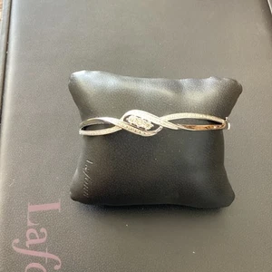Sterling Silver Bangle Women’s Bracelet Bangle 1/5CT Diamonds MRSP $269 - Picture 1 of 5