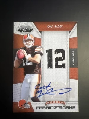 #/25, RC, GAME PATCH, AUTO, 2010 Certified Fabric of the Game Colt McCoy #1 - Image 1 of 4