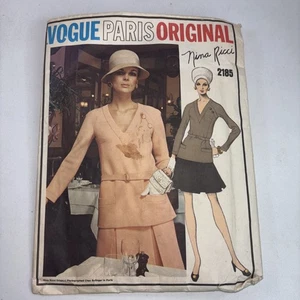 ORIGINAL Nina Ricci Vintage Vogue Paris Original Muster 2185 Gr. 12 60er Kleid - Bild 1 von 6