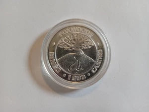 Ficha de bingo Foxwoods Eagle American Wildlife Series 1993 .65 oz plata fina .999 - Imagen 1 de 3