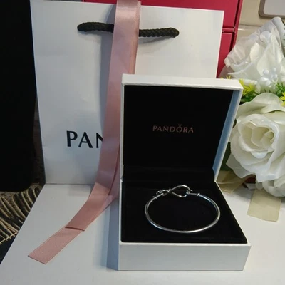 GENUINE Pandora Infinity Knot Bangle Size 14cm  small S925 ALE  Fab Condition  - Image 1 of 4