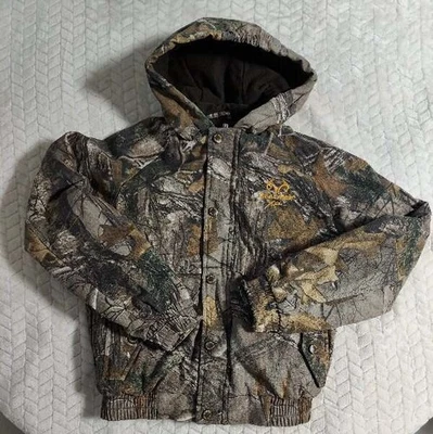 Boy's Size 8 Realtree Camouflage Camo Hunting Jacket Insulated Coat Hooded - Image 1 of 4