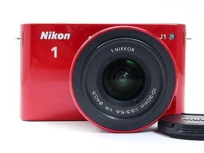 Nikon 1 J1 10.1MP Mirrorless Digital Camera Red with VR 10-30mm Lens from Japan - Image 1 of 4