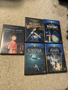 Lot 5 Studio Ghibli DVDs Spirited Away Princ Mononoke Castle Sky Neighbor Totoro - Picture 1 of 4