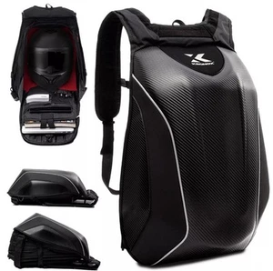 Kronox Motorcycle Backpack | No-Drag Hardshell Helmet Bag for Men, 15'' Laptop - Foto 1 di 12