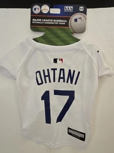 Official MLB Los Angeles Dodgers Pet Dog Jersey Shohei Ohtani #17 M Medium White - Picture 1 of 5