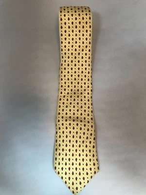 Corbata de Colección Pietro Di Como Amarillo Rojo Cachemira 100% Seda Hecha a Mano Clásica Para Hombre Foto 1 de 4