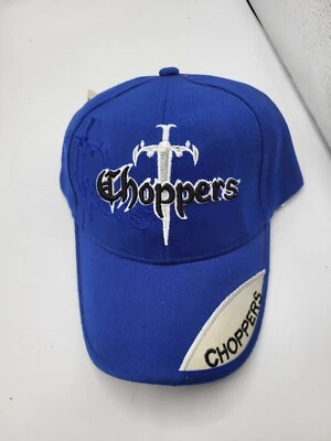 Vintage Y2K Choppers Motorcycle Hat Cap Adjustable Biker Blue Embroidered Punk - Image 1 of 2