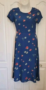 Vintage LIMITED AMERICA Dress Blue Floral Women’s 12 Tie Back Cottagecore 90s - Picture 1 of 9