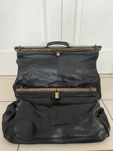 Reisetaschen Set feinstes Leder Schwarz ~ 2 Weekender~ Luxus Vintage - Wie Neu - Bild 1 von 16