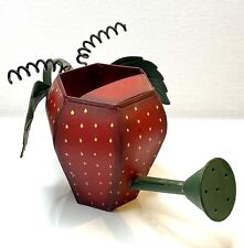Strawberry Shaped 5.5” Tin Watering Can 1997 Tender Heart Treasures- Mini Decor