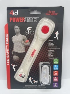 New 4id Powerarmz Reflective LED Safety Running Arm Band in White/Red - Picture 1 of 2