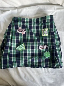 Justice X Stranger Things Youth Plaid Skirt Girls L 12/14 - Picture 1 of 5