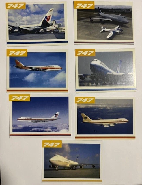 Tarjetas comerciales de piloto de United Airlines de 1990 - Juego de 7 cartas Foto 1 de 2