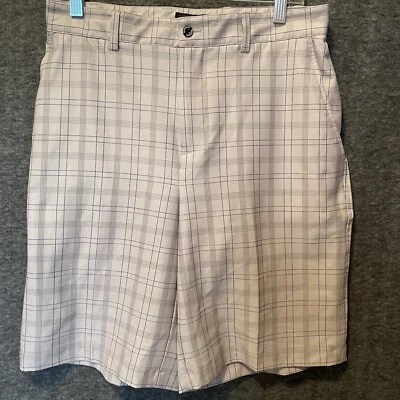 Shorts Dunning Masculino 30 Bege Xadrez Golfe Chino Performance Elástico Frente Plana 10" - Imagem 1 de 4