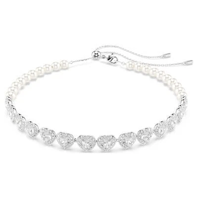 Swarovski Ariana Grande x Swarovski Tennis Choker, Crystal Pearl, Heart 5720861 - Image 1 of 4