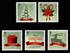GIBRALTAR 2015 CHRISTMAS SET OF 5 MNH - Picture 1 of 1