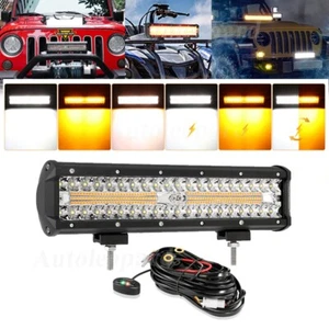 AUXBEAM 300W Bright 12"in LED Light Bar Spot Beam 6 Modes ATV,UTV,Truck,Boat,Car - Picture 1 of 12