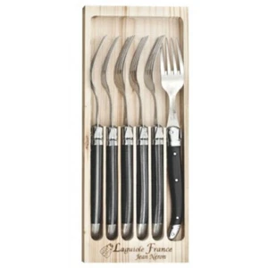 Jean Neron Laguiole 6 piece Fork Set - Black - Picture 1 of 1