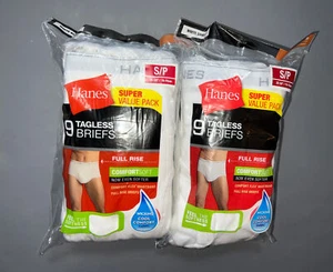 18 Hanes Herren weiß volle Leibhöhe Slips bequem weich ohne Etikett Unterwäsche 28-30" SMALL - Bild 1 von 6