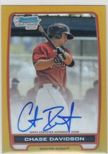 2012 Chase Davidson Bowman Chrome ROOKIE GOLD AUTO REFRACTOR /50 - CD Astros