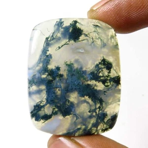 Natürliche Algen Moos Achat Edelsteine 32x26 mm 44Cts Plain Baguette Green Cabs MS-118 - Bild 1 von 9