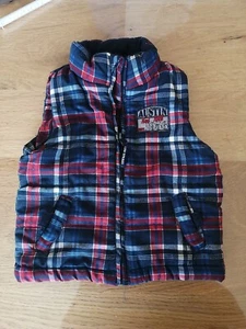 Coole Weste / Steppweste in dunkelblau rot Mädchen Jungen unisex Gr. 80 - Bild 1 von 3