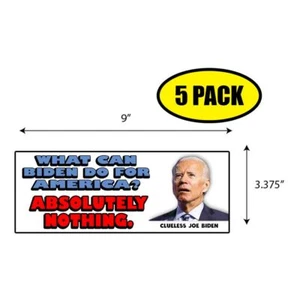 5er-Pack 3,37 Zoll x 9 Zoll CLUELESS JOE BIDEN Aufkleber Abziehbild Geschenk MAGA Trump BS0249 - Bild 1 von 2